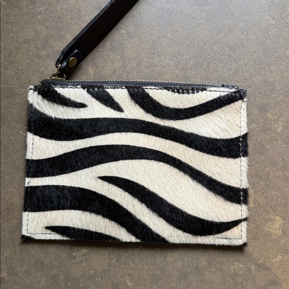 Parker Thatch Zebra Hair Zip Pouch - Picture 2 of 5